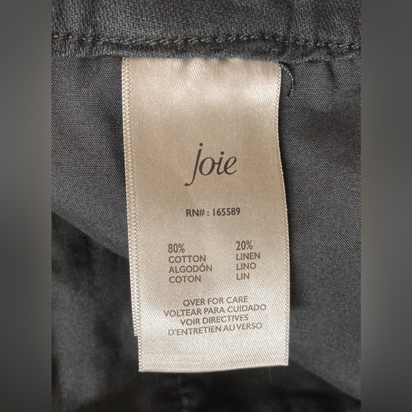 Joie Black Linen Blend High Rise Pleated Shorts XL Boho Summer Beach Coastal - Picture 7 of 10